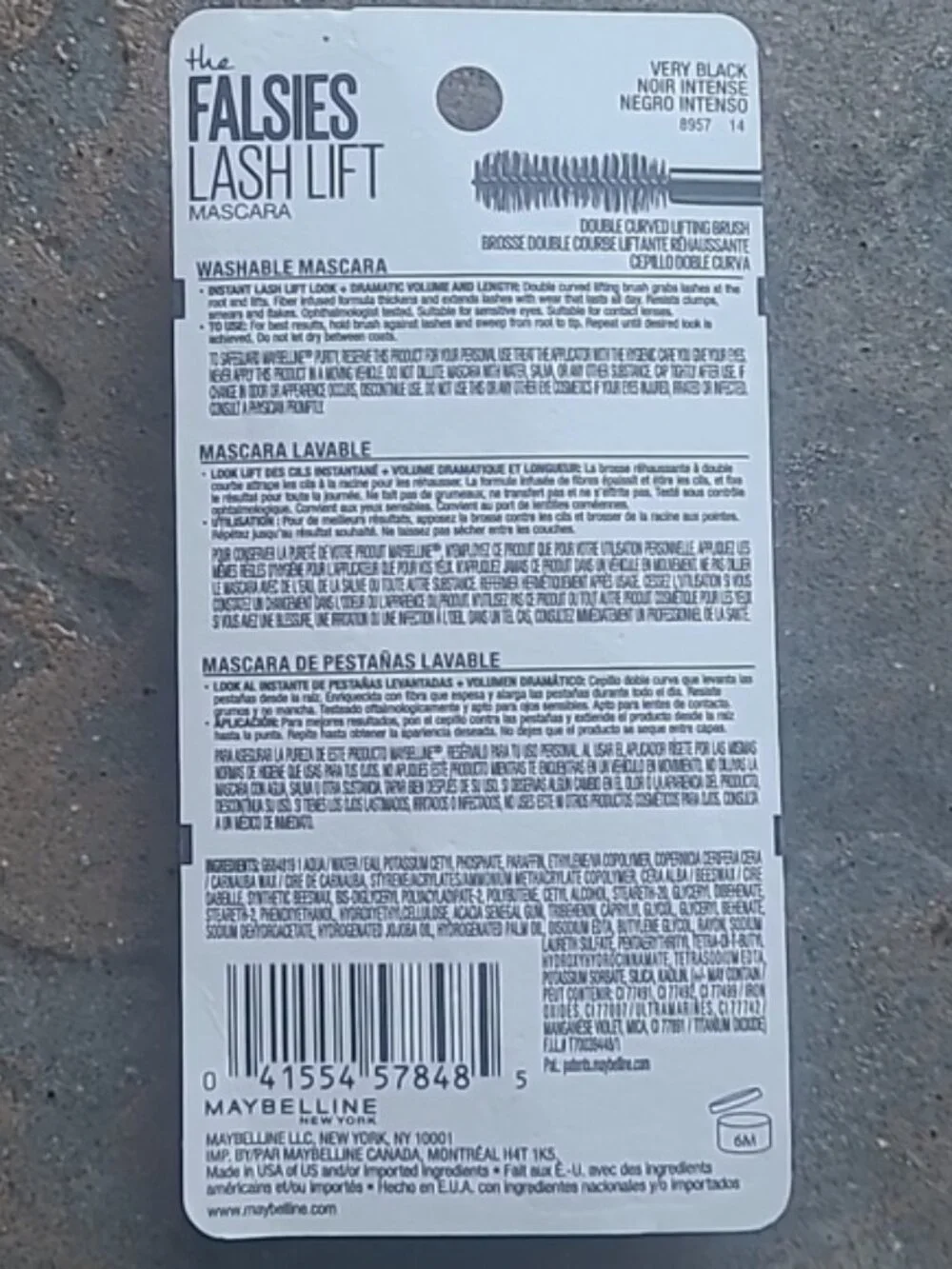 New! Maybelline Falsies Lash Lift Volumizing Lengthening Mascara 201 Very Black